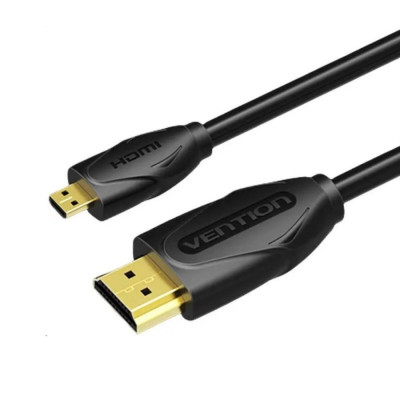 Кабель Vention Micro HDMI-HDMI 4K Cable 1M Black (VAA-D03-B100) - изображение 1