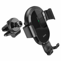 Автотримач для телефона з БЗП HOCO CA105 Guide three-axis linkage wireless charging car holder Black (Цвет Черный) - фото № 3