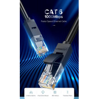 Кабель UGREEN NW102 Cat 6 U/UTP Lan Flat Cable 15m (Black)(UGR-50180) (Колір 7073) - фото № 4