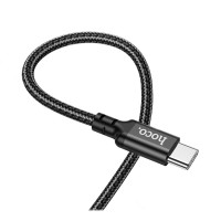 Кабель HOCO X14 Type-C to Type-C 60W, 1m, nylon, aluminum connectors, Black (Цвет 7073) - фото № 4