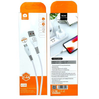 Кабель WUW-X195 USB Lightning 2,4А white (Цвет White) - фото № 2