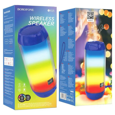 Портативна колонка BOROFONE BR25 Crazy sound colorful luminous BT speaker Blue - изображение 4