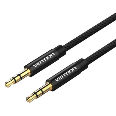 Кабель Vention Fabric Braided 3.5mm Male to Male Audio Cable 1.5M Black Metal Type (BAGBG) - зображення 2