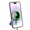 Автотримач для телефона з БЗП BOROFONE BH218 Star metal magnetic wireless fast charging car holder (center console) Metal Gray (Metal Gray)- № 7