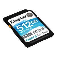 SDXC (UHS-1 U3) Kingston Canvas Go Plus 512Gb class 10 V30 (R170MB/s, W90MB/s)  - фото № 3