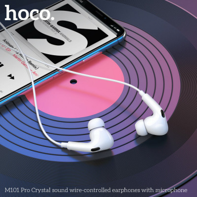 Навушники HOCO M101 Pro Crystal sound wire-controlled earphones with microphone White (6931474782380) - изображение 3