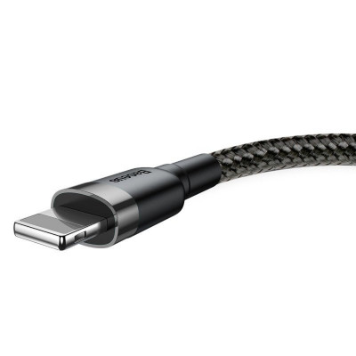 Кабель Baseus Cafule Cable USB For Lightning 2.4A 0.5m Gray+Black - изображение 4