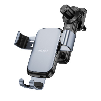 Тримач для мобільного BOROFONE BH94 Warrior gravity car holder(air outlet) Black Metal Gray - зображення 1
