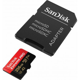 microSDXC (UHS-1 U3) SanDisk Extreme Pro A2 256Gb class 10 V30 (R170MB/s,W90MB/s) (adapter SD)