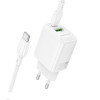 Мережевий зарядний пристрій BOROFONE BN27 Fuente PD20W+QC3.0 charger set (C to C) (EU) White (Білий)- № 3