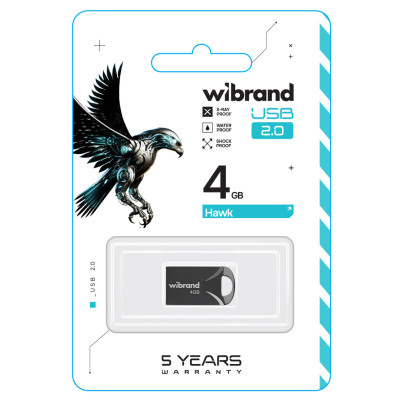 Flash Wibrand USB 2.0 Hawk 4Gb Black - зображення 2