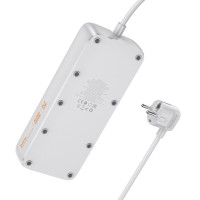 Мережевий подовжувач HOCO AC22 Sunlight 4-bit (PD30W/1C3A) desktop socket (EU/GER) White (Цвет 7068) - фото № 3