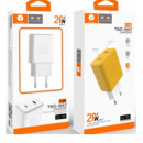 Мережевий зарядний пристрій WUW-C189 PD 20W Charger USB C + USB C white