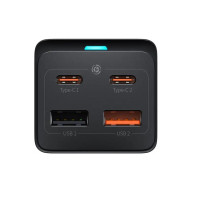 Мережевий зарядний пристрій Baseus GaN3 Pro Desktop Powerstrip AC+2U+2C 65W EU Black(Include：Baseus Xiaobai series fast charging Cable Type-C  to Type (Цвет Черный) - фото № 2