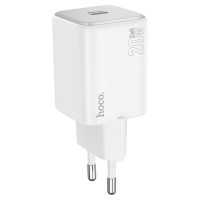 Мережевий зарядний пристрій HOCO N40 Mighty single port PD20W charger White
