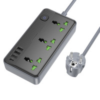 Мережевий подовжувач BOROFONE BAC2A Leya 3 position socket(1C3A)(EU) Black