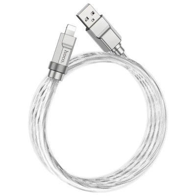 Кабель HOCO U113 Solid silicone charging data cable iP Silver (6931474790040) - зображення 3