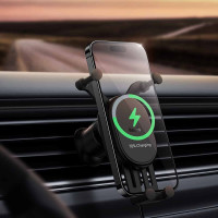 Автотримач для телефона з БЗП Baseus Stable Gravitational Wireless Charging Car Mount Pro 15W (Air Outlet Version) Black  - фото № 6