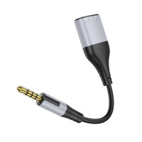 Перехідник BOROFONE BL19 Creator 2-in-1 audio adapter cable 3.5mm Black (Колір 7073) - фото № 3