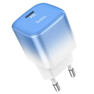 Мережевий зарядний пристрій HOCO C101A single port PD20W charger Ice Blue - изображение 1