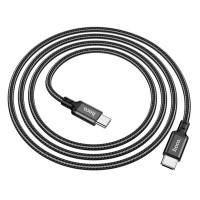 Кабель HOCO X14 Type-C to Type-C 60W, 1m, nylon, aluminum connectors, Black (Цвет 7073) - фото № 5