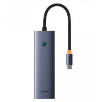 USB-хаб Baseus UltraJoy Series 6-Port HUB (Direct-Link Type) Space Grey（USB-C*2 to USB-C 40Gbps*1+USB3.0*3+SD/TF3.0*1） (Колір Space Gray) - фото № 3