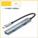 USB-хаб Essager Fengyang 4 in 1 Splitter (Type-C port)  grey (EHBC04-FY0G-P)