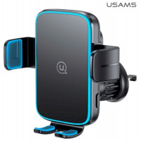 Автотримач для телефона з БЗПUsams CD230  Wireless Charging Car Holder (Air Vent) Black (Колір 7073) - фото № 2