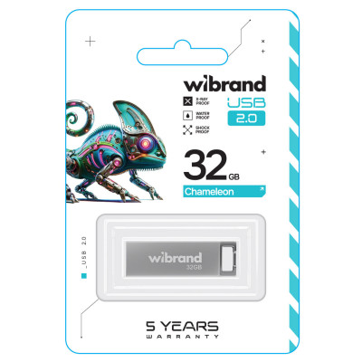 Flash Wibrand USB 2.0 Chameleon 32Gb Silver - зображення 2