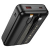Зовнішній акумулятор HOCO Q37A Graceful 22.5W+PD20W power bank with two cables(20000mAh) Black (7073)- № 3