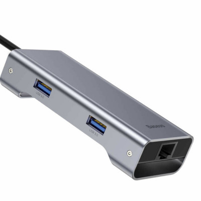 USB-Hub Baseus Square Desk Type-C Multi-functional HUB Deep gray - зображення 2