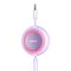 Кабель Baseus Bright Mirror 2 Series Retractable 3-in-1 Fast Charging  Data Cable USB to M+L+C 3.5A 1.1m Purple (Фиолетовый)- № 7