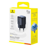 Мережевий зарядник пристрій Baseus PicoGo GaN Fast Charger 1C 45W EU Cosmic Black (Колір Black) - фото № 2