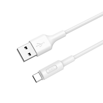 Кабель HOCO X25 USB to Type-C 2A, 1m, PVC, PVC connectors, White (6957531080152) - зображення 1