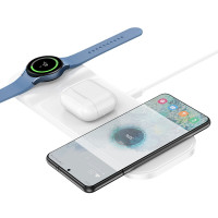 Бездротовий зарядний пристрій HOCO CQ6 Power 3-in-1 wireless fast charger(SAM Watch) White (Цвет Белый) - фото № 2