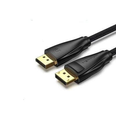Кабель Vention DisplayPort Cotton Braided Male to 8K Male Cable 1.5M Black (HCCBG) - зображення 1
