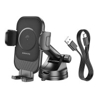 Автотримач для телефона з БЗП BOROFONE BH203 Blue Charm wireless fast charging car holder(center console) (Цвет 7073) - фото № 6