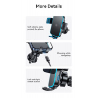 Автотримач для телефона з БЗПUsams CD230  Wireless Charging Car Holder (Air Vent) Black (Колір 7073) - фото № 6