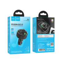 АЗП з FM-модулятором HOCO E82 Guerrero PD30W+QC3.0 car BT FM transmitter Black (Колір 7073) - фото № 8