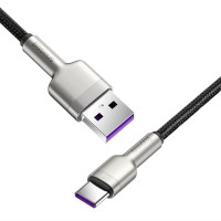Кабель Baseus Cafule Series Metal Data Cable USB to Type-C 66W 0.25m Black (Цвет 7073) - фото № 3