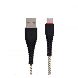 Кабель BOROFONE BX25 Powerful USB to Type-C 3A,1m, nylon, TPE connectors, Black