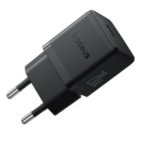 Мережевий зарядний пристрій Baseus Palm Fast Charger 1C 20W EU Cluster Black (with Baseus Mini White Cable USB-C to USB-C 60W (20V/3A) 1m Cluster Blac (Цвет Cluster Black) - фото № 6
