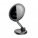 Автотримач для телефона з БЗП BOROFONE BH218 Star metal magnetic wireless fast charging car holder (center console) Metal Gray