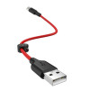 Кабель HOCO X21 Plus USB to Type-C 3A, 0.25m, silicone, silicone connectors, Black+Red (6931474712455) - зображення 4
