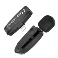 Бездротова мікрофонна система HOCO L15 iP Crystal lavalier wireless digital microphone Black (Цвет Черный) - фото № 3