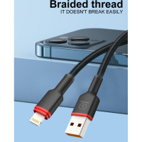 Кабель WUW-X203 USB Lightning 2,4А black (Цвет Черный) - фото № 3
