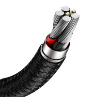 Кабель Baseus Cafule Series Metal Data Cable USB to Type-C 66W 0.25m Black (Цвет 7073) - фото № 6