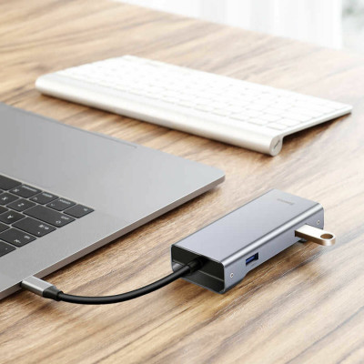 USB-Hub Baseus Square Desk Type-C Multi-functional HUB Deep gray - изображение 3