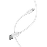 Кабель BOROFONE BX14 USB to iP 2.4A, 1m, PVC, TPE connectors, White (Колір 7068) - фото № 2