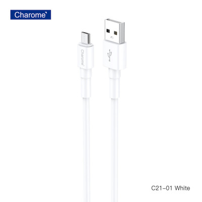 Кабель CHAROME C21-01 Кабель для зарядки и передачи данных USB-A — Micro Белый (6974324910502) - изображение 1